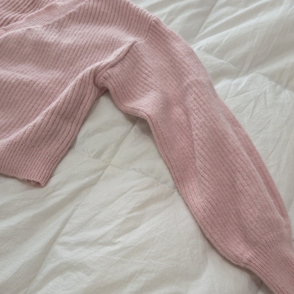 Shein Cozy Pink Cropped Cardigan and Pants Sweater Set NWOT - Picture 4 of 15